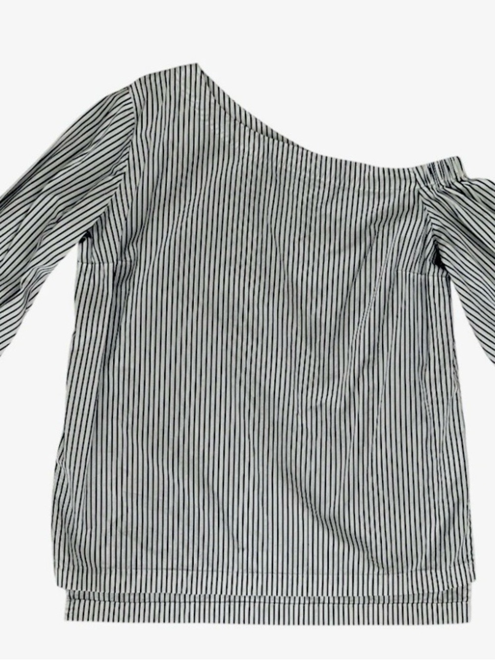 Ralph Lauren Navy and White One-Shoulder Striped Tunic